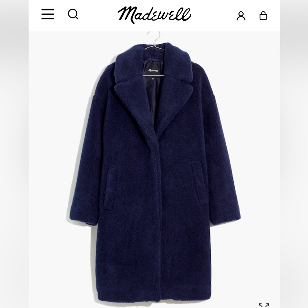 $278 Madewell (Re)Sourced Teddy Coat in Dark Nightfall
